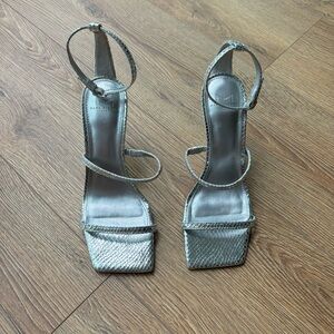 Marc Fisher Silver Heels and Square Toe - Size 7